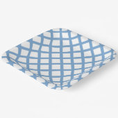 Blaues weißes Harlequin Diamant Strippmuster Pappteller (Gewinkelt)