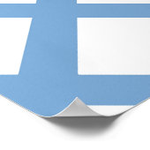 Blaues weißes Harlequin Diamant Strippmuster Poster (Ecke)