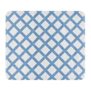 Blaues weißes Harlequin Diamant Strippmuster Schneidebrett