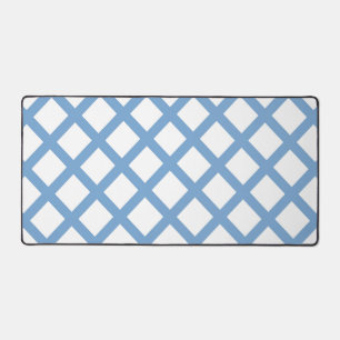 Blaues weißes Harlequin Diamant Strippmuster Schreibtischunterlage