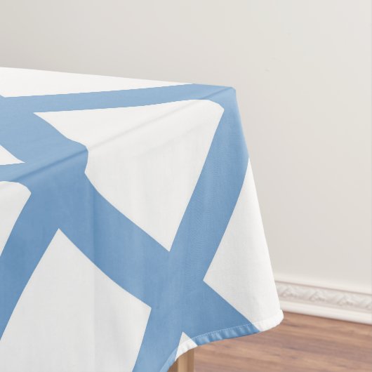 Blaues weißes Harlequin Diamant Strippmuster Tischdecke (Beispiel)