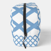 Blaues weißes Harlequin Patternettoilette Diamond  Waschbeutel (Rechts)