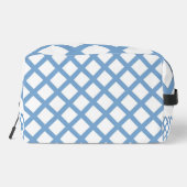 Blaues weißes Harlequin Patternettoilette Diamond  Waschbeutel (Rückseite)