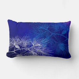 Blaues weißes Holiday Pine Throw Kissen
