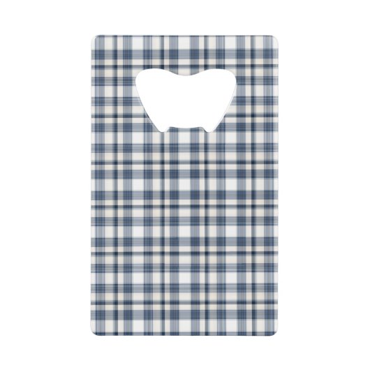 Blaues weißes kariertes 1 geldkarten flaschenöffner (Vorderseite)