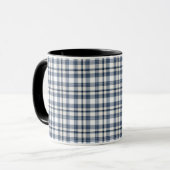 Blaues weißes kariertes 1 tasse (Vorderseite Links)