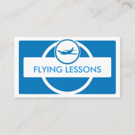 Blaues weißes kleines Flugzeug mit Visitenkarten Visitenkarte