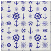 Blaues weißes Küstenschiff Stoff (Muster)