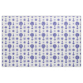 Blaues weißes Küstenschiff Stoff (Fat Quarter (45,7 x 55,9 cm))