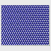 Blaues weißes marokkanisches Quatrefolienmuster #4 Geschenkpapier (Flach)