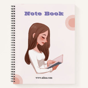 Blaues weißes modernes Luxus-Notizbuch 8,5" x 11"  Notizblock