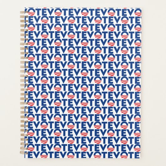 Blaues weißes Muster der Typografie Planer (Vorderseite)