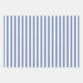 Blaues weißes Muster für einfache Streifen Geometr Geschenkpapier Set (Vorderseite 3)