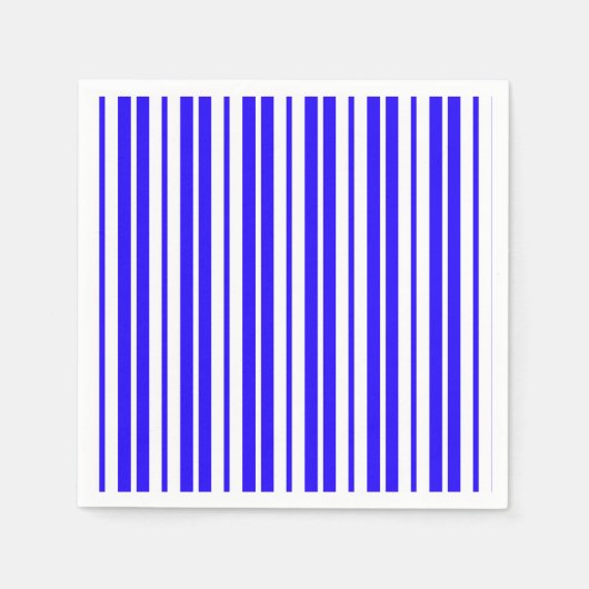 Blaues weißes Muster für vertikale Streifen Serviette (Vorderseite)