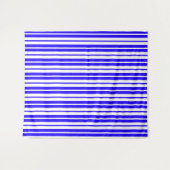 Blaues weißes Muster für vertikale Streifen Wandteppich (Vorderseite (Horizontal))