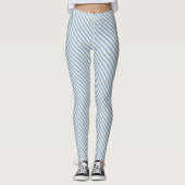 Blaues weißes Muster Leggings (Vorderseite)
