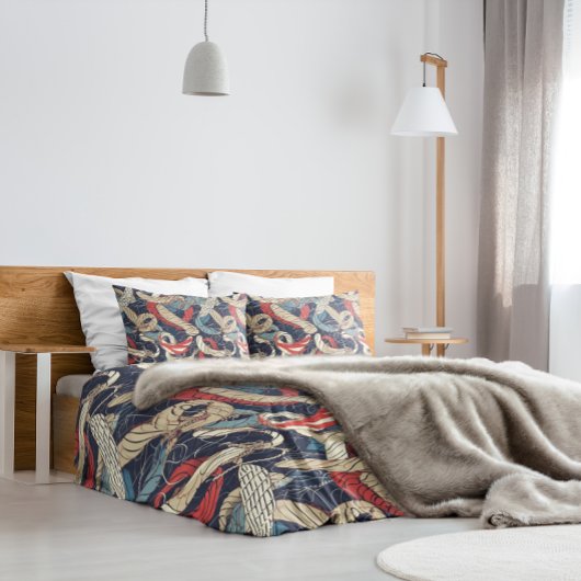 Blaues weißes Nautic Rope Pattern Kissenbezug