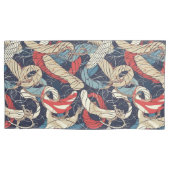 Blaues weißes Nautic Rope Pattern Kissenbezug (Vorderseite-Links)