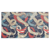 Blaues weißes Nautic Rope Pattern Kissenbezug (Vorderseite-Rechts)