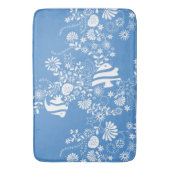 Blaues weißes Ozean-Leben-Muster Badematte (Vorderseite Vertikal)