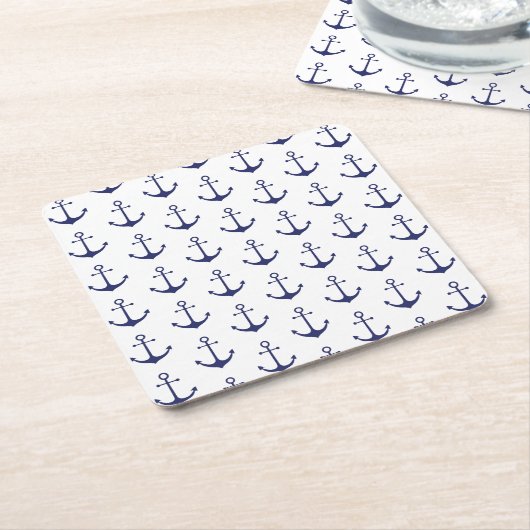 Blaues weißes Party für die blaue Ankernacht Rechteckiger Pappuntersetzer (angewinkelt)