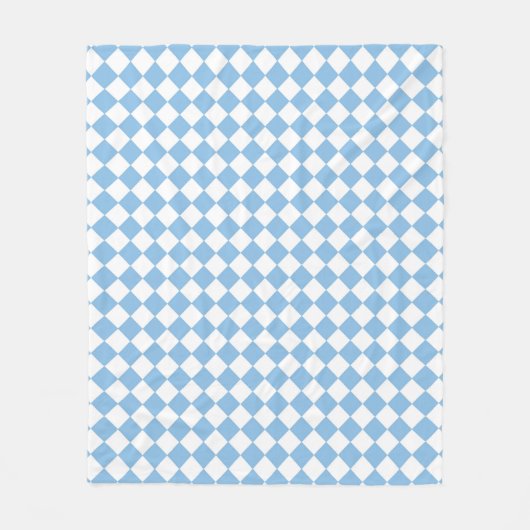 Blaues weißes Schachbrett Diamond Patten Fleece Bl (Vorderseite)