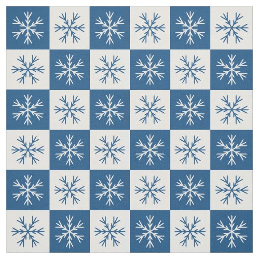 Blaues weißes Schneeflocken Prüfmuster Stoff (Muster)