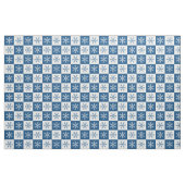 Blaues weißes Schneeflocken Prüfmuster Stoff (Fat Quarter (45,7 x 55,9 cm))