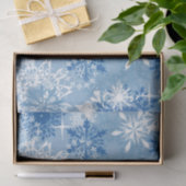 Blaues weißes Schneeflockenpapier Seidenpapier (Geschenk)