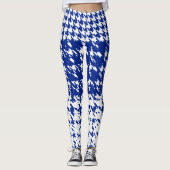 Blaues weißes Schweden-Winter-Hahnentrittmuster Leggings (Vorderseite)