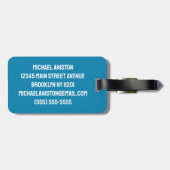 Blaues weißes Schwimmbecken Wassermassgeschneidert Gepäckanhänger (Rückseite horizontal)