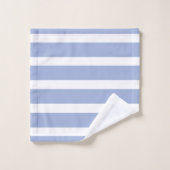 Blaues weißes Sommerküstenmuster Badhandtuch Set (Waschlappen)