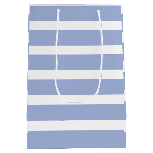 Blaues weißes Sommerküstenmuster Mittlere Geschenktüte (Rückseite)