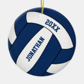Blaues weißes Sportteam - Jungen Volleyball Keramik Ornament (Vorne)