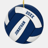 Blaues weißes Sportteam - Jungen Volleyball Keramik Ornament (Hinten)