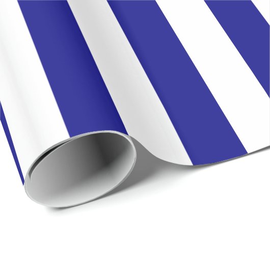 Blaues weißes Streifenpapier Geschenkpapier (Rolleneckpunkt)