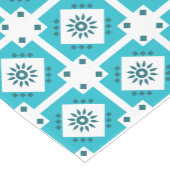 Blaues weißes Südwest-Grenzmuster Mittelgroßer Tischläufer (Ecke)