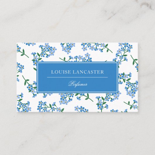 Blaues weißes Süßes Vergessen-Me-Not-Muster Visitenkarte (Vorderseite)