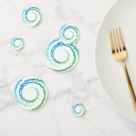 Blaues weißes Swirl gefärbte Krawatte Funky Party Konfetti