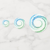 Blaues weißes Swirl gefärbte Krawatte Funky Party Konfetti (Vorderseiten)