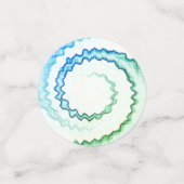 Blaues weißes Swirl gefärbte Krawatte Funky Party Konfetti (Klein Vorderseite)