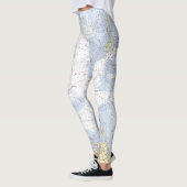 Blaues weißes Tan Authentisches Wasserdiagramm Leggings (Links)