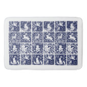 Blaues weißes Waldland Tierbärenfox Kaninchenblätt Badematte (Vorderseite)