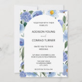 Blaues weißes Wasser Botanische Hochzeit Einladung (Vorderseite)