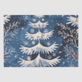 Blaues Weißes Weihnachtsbaum - Holiday Tissue Pape Seidenpapier (Vorderseite)