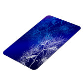 Blaues weißes Winterpine Muster Flexible Magnet (Linke Seite)