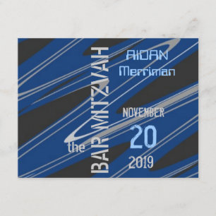 Blaues Welle Bar Mitzvah Einladung