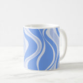 Blaues Wellen-Mug Kaffeetasse (VorderseiteRechts)