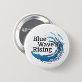 Blaues Wellen-Steigen Button (Vorne & Hinten)