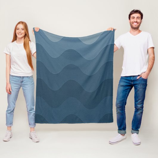 Blaues wellenförmiges Muster Fleecedecke (Beispiel)